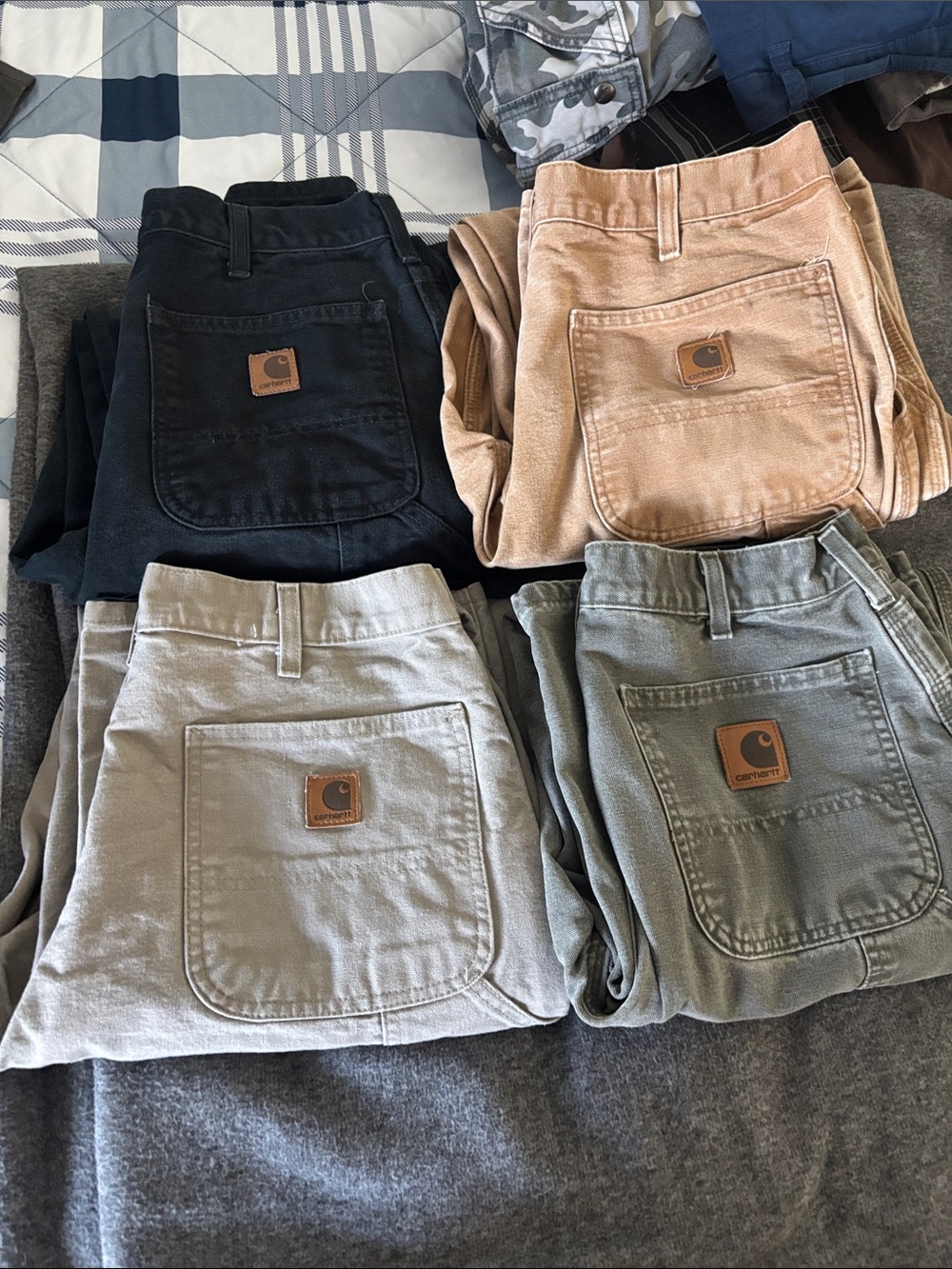 Carhartt Canvas Pants in Black, Tan, Light Gray, Olive 45 per pair